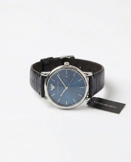 EMPORIO ARMANI Tranquil Teal Elegant Leather Strap Watch