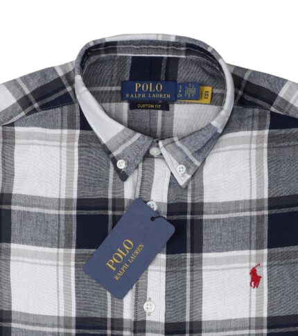 POLO RALPH LAUREN Tranquil Teal Tailored Fit Long Sleeve Gingham Button-Down Shirt