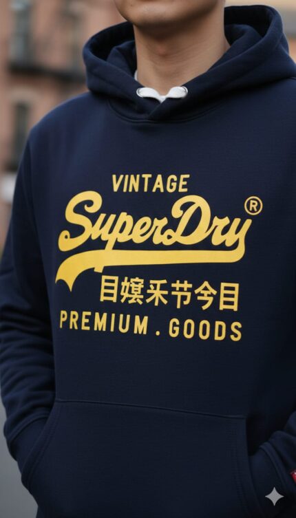 SUPERDRY Vintage Logo Hoodie in Navy