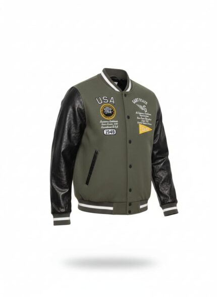 GANT Ultra Premium USA Varsity Jacket with Leather Sleeves