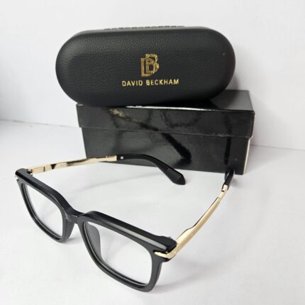 DAVID BECKHAM Onyx Luxe Square Eyewear with Gilded Details