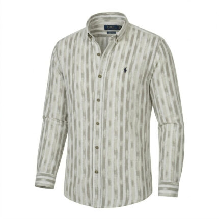 POLO Serene Silver Elegant Fit Long Sleeve Button-Up Shirt
