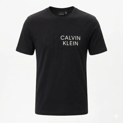 CALVIN KLEIN Men's Monogram Logo Crew Neck Cotton T-Shirt