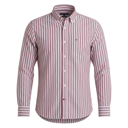TOMMY HILFIGER Petal Pink Refined Fit Long Sleeve Striped Shirt