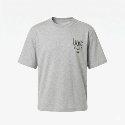LACOSTE Misty Pebble Relaxed Fit Short Sleeve Graphic Tee