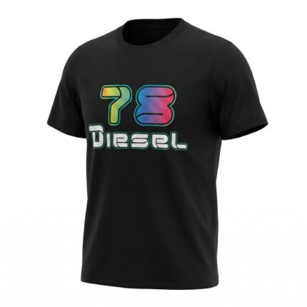 DIESEL Luminous Teal Tailored Fit Short Sleeve Graphic Tee