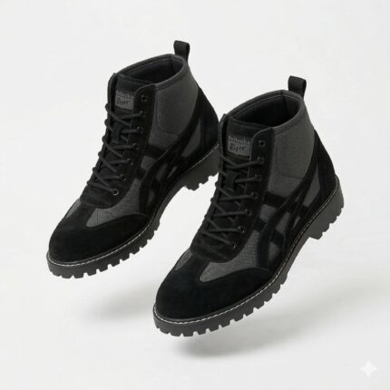 ONITSUKA TIGER Charcoal Mist Rugged Fit Suede and Mesh Hiking Boots
