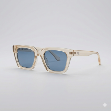 CALVIN KLEIN Ethereal Quartz Bold Frame Sunglasses with Oceanic Lenses