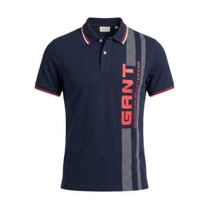 GANT Men's Classic Fit Polo Shirt with Stripe Detail