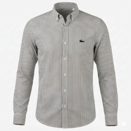 Lacoste Regular Fit Striped Button-Up Oxford Shirt