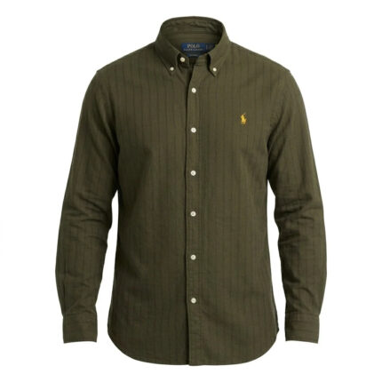 POLO RALPH LAUREN Forest Sage Tailored Fit Long Sleeve Striped Button-Up Shirt