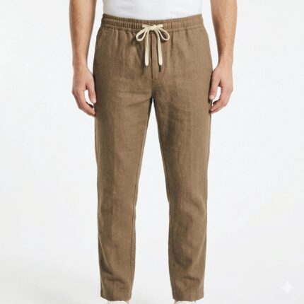 NAUTICA Classic Fit Men's Linen Pant Brown