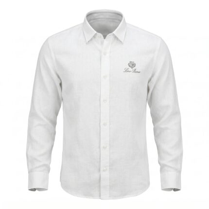 Loro Piana Regular Fit Full Sleeve Linen White Shirt