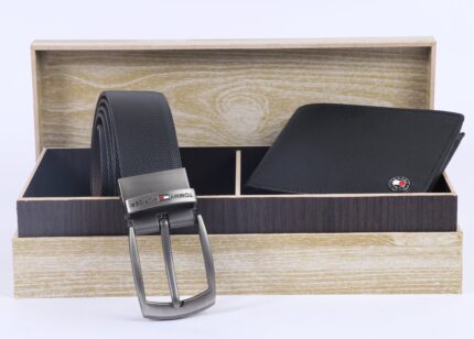 Tommy Hilfiger Men's Leather Belt and Wallet Gift Set