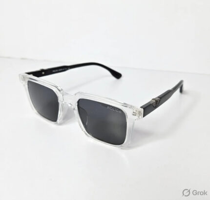 POLICE Celestial Crystal Bold Frame Sunglasses with Onyx Temples