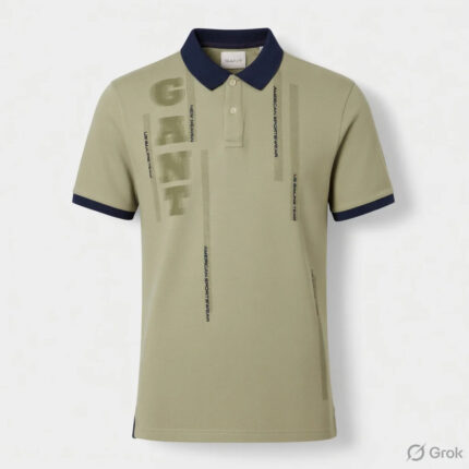 GANT Graphic Polo Shirt in Olive Green