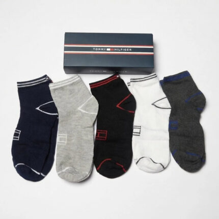 TOMMY HILFIGER Classic Logo Ankle Socks Gift Set (Pack of 5)