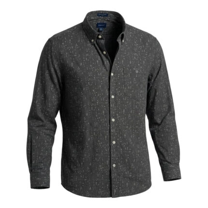 GANT Obsidian Mist Tailored Fit Long Sleeve Printed Shirt