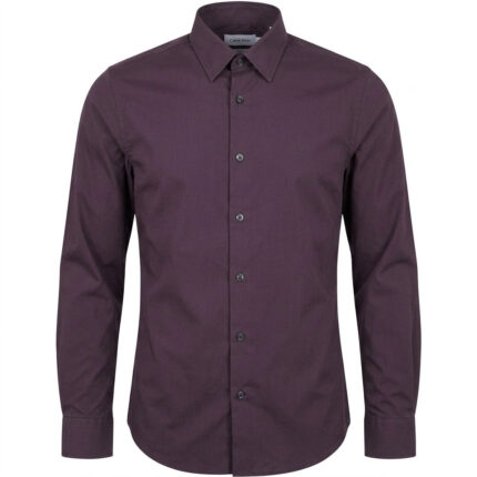 CALVIN KLEIN Enchanted Plum Tailored Fit Long Sleeve Dress Shirt