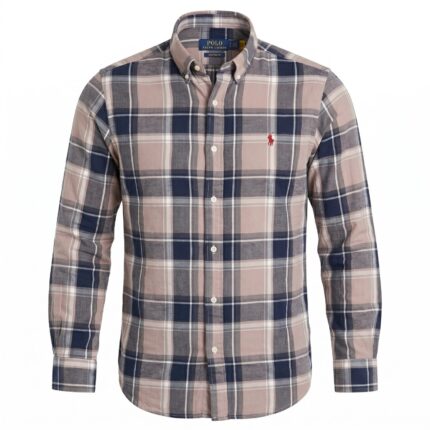 POLO RALPH LAUREN Serene Blush Tailored Fit Long Sleeve Gingham Shirt