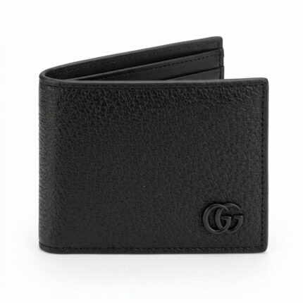 GUCCI Leather Bi-Fold Wallet in Black