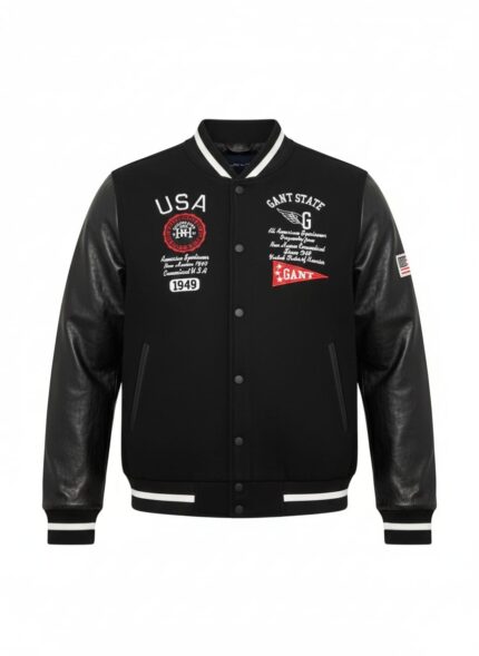 GANT Ultra Premium USA Varsity Jacket with Leather Sleeves