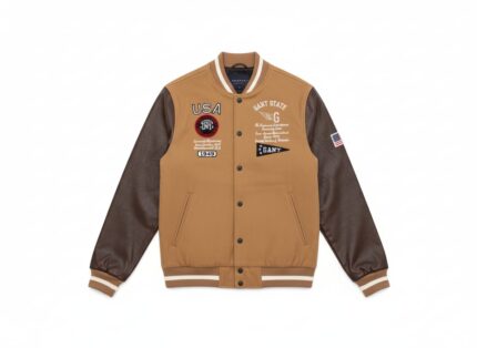 GANT Ultra Premium USA Varsity Jacket with Leather Sleeves