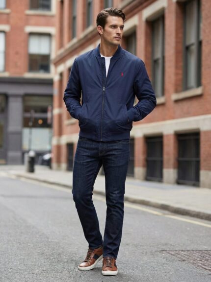POLO RALPH LAUREN Cerulean Mist Tailored Fit Bomber Jacket
