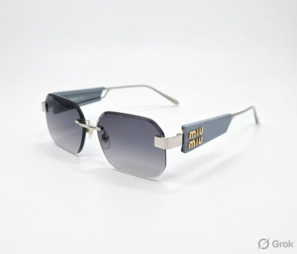 Miu Miu Mystic Onyx Retro Square Sunglasses with Luxe Case