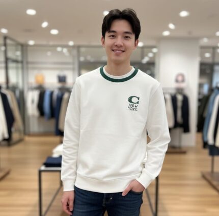 Coach Logo Heavy Quality Sweatshirt In White - Premium Winter Collection